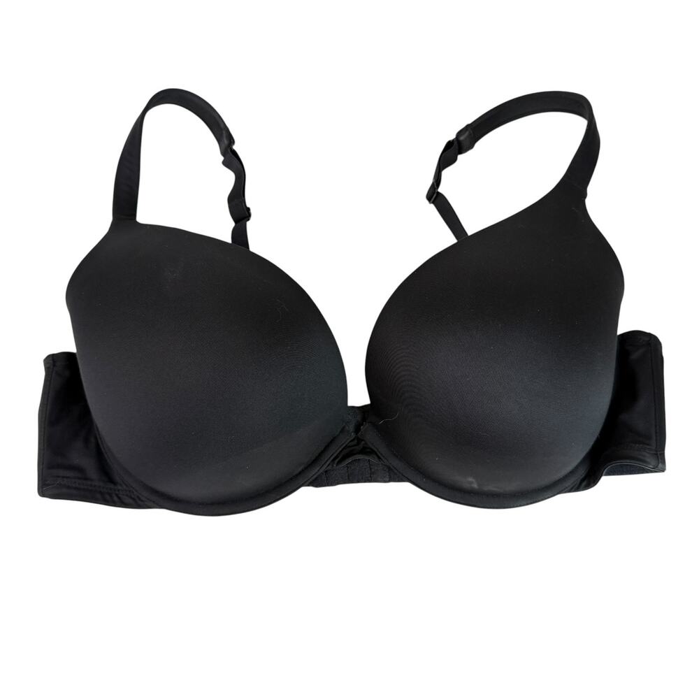 Cacique Smooth Boost Plunge Bra Black Underwire Plus Size 42D